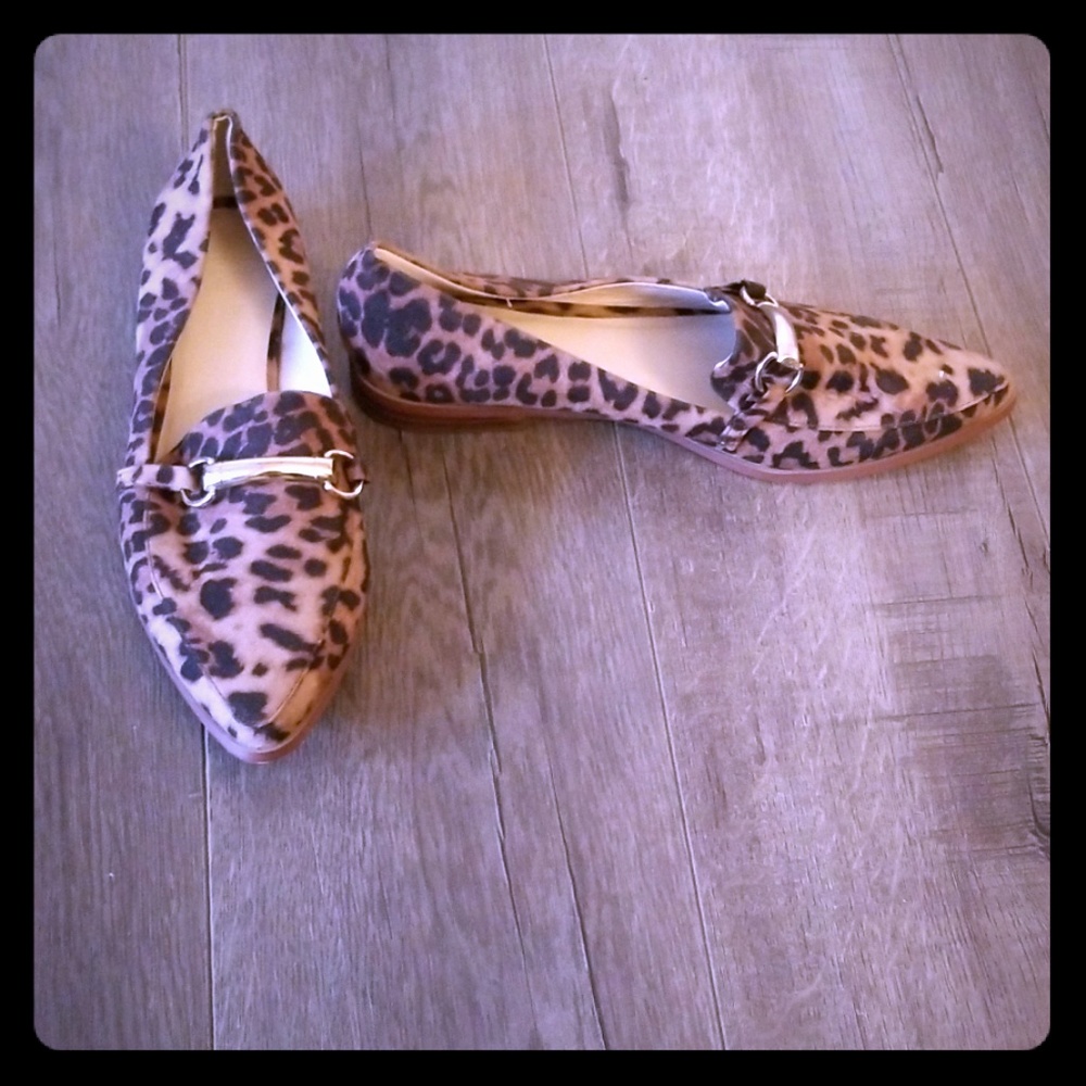 Asos leopard loafers